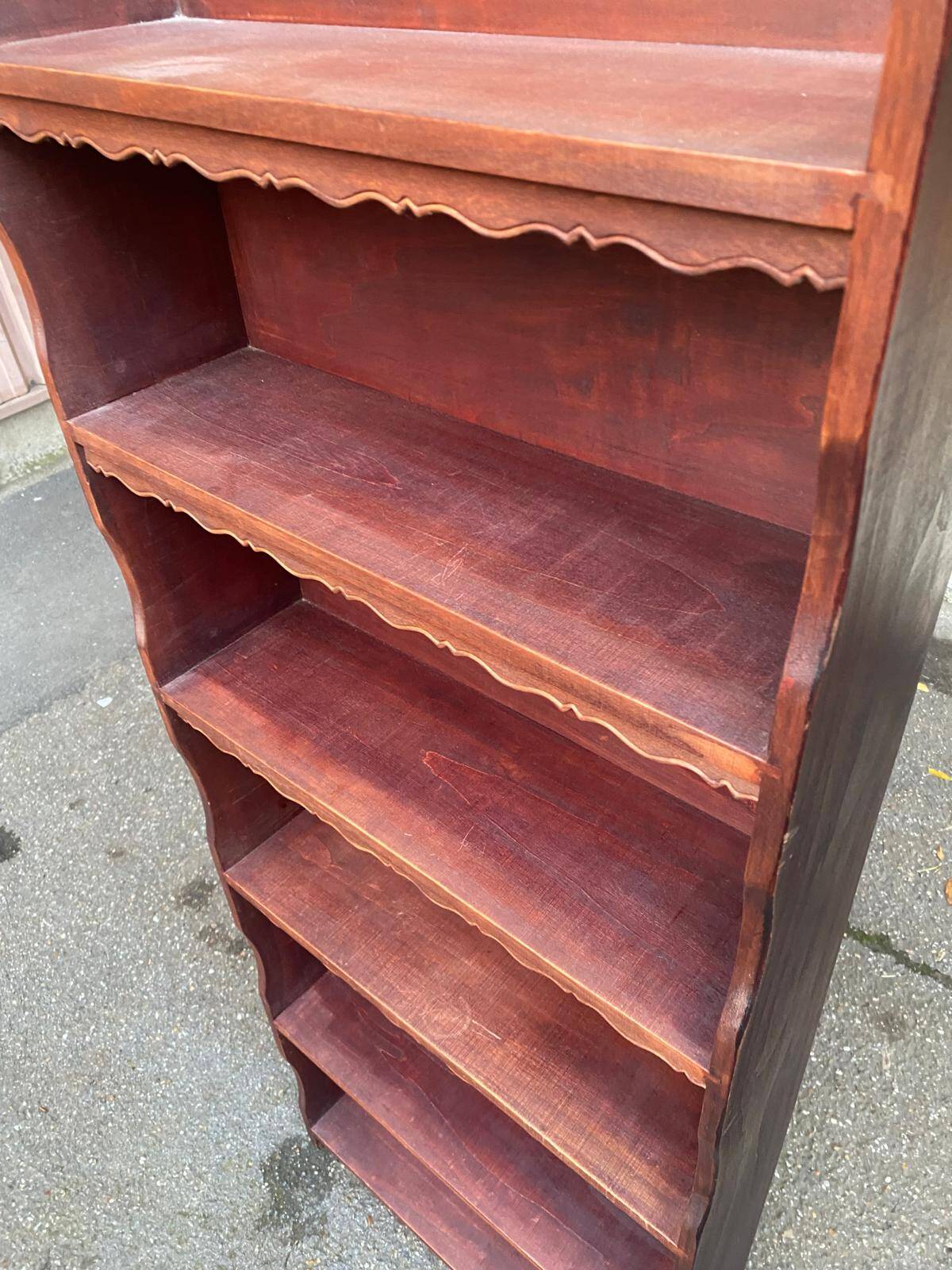Shallow Scandinavian wooden shelf from the 1960s