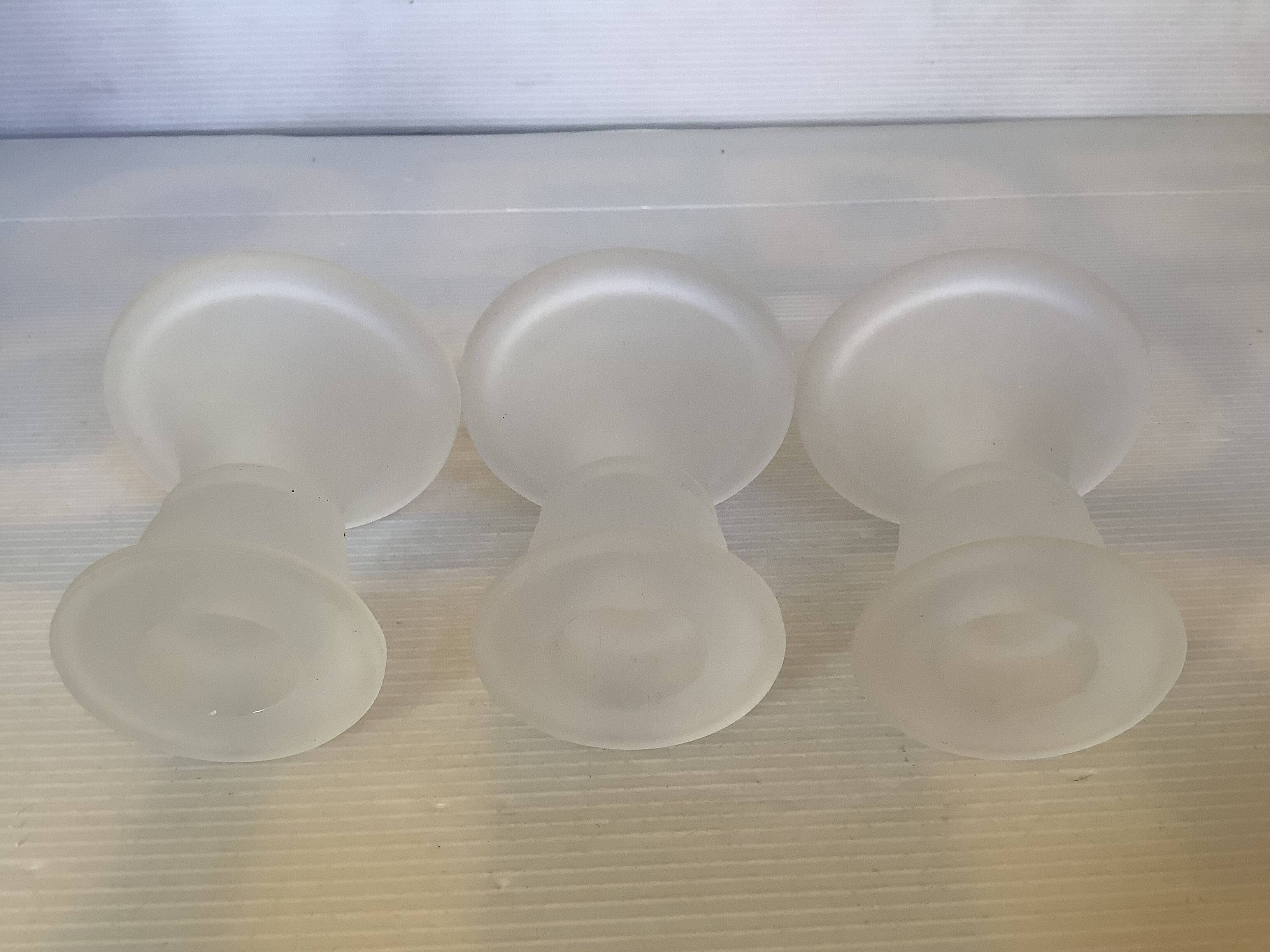 Set of three frosted glass candle holders
