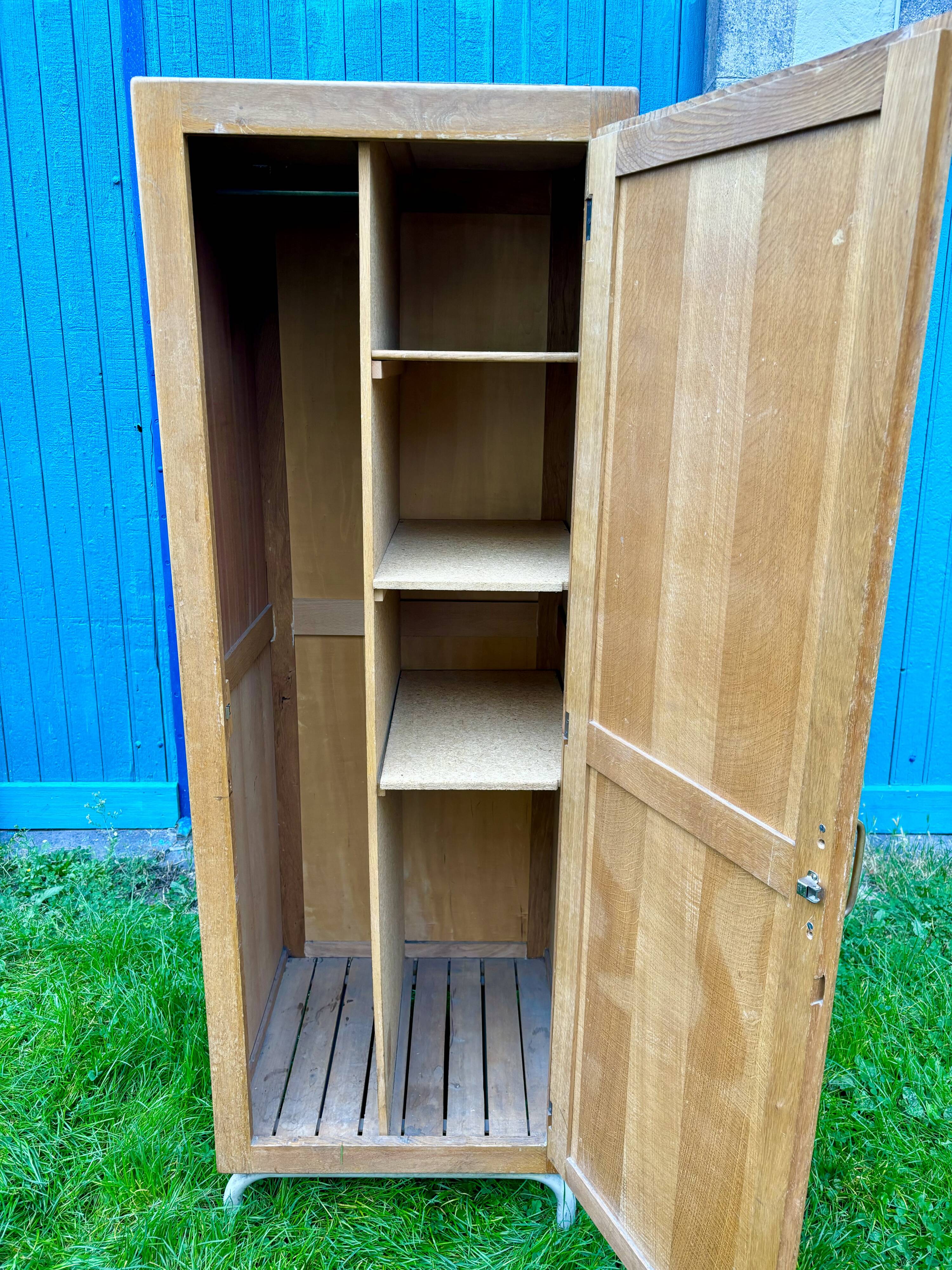 Vintage 1960s wooden school locker