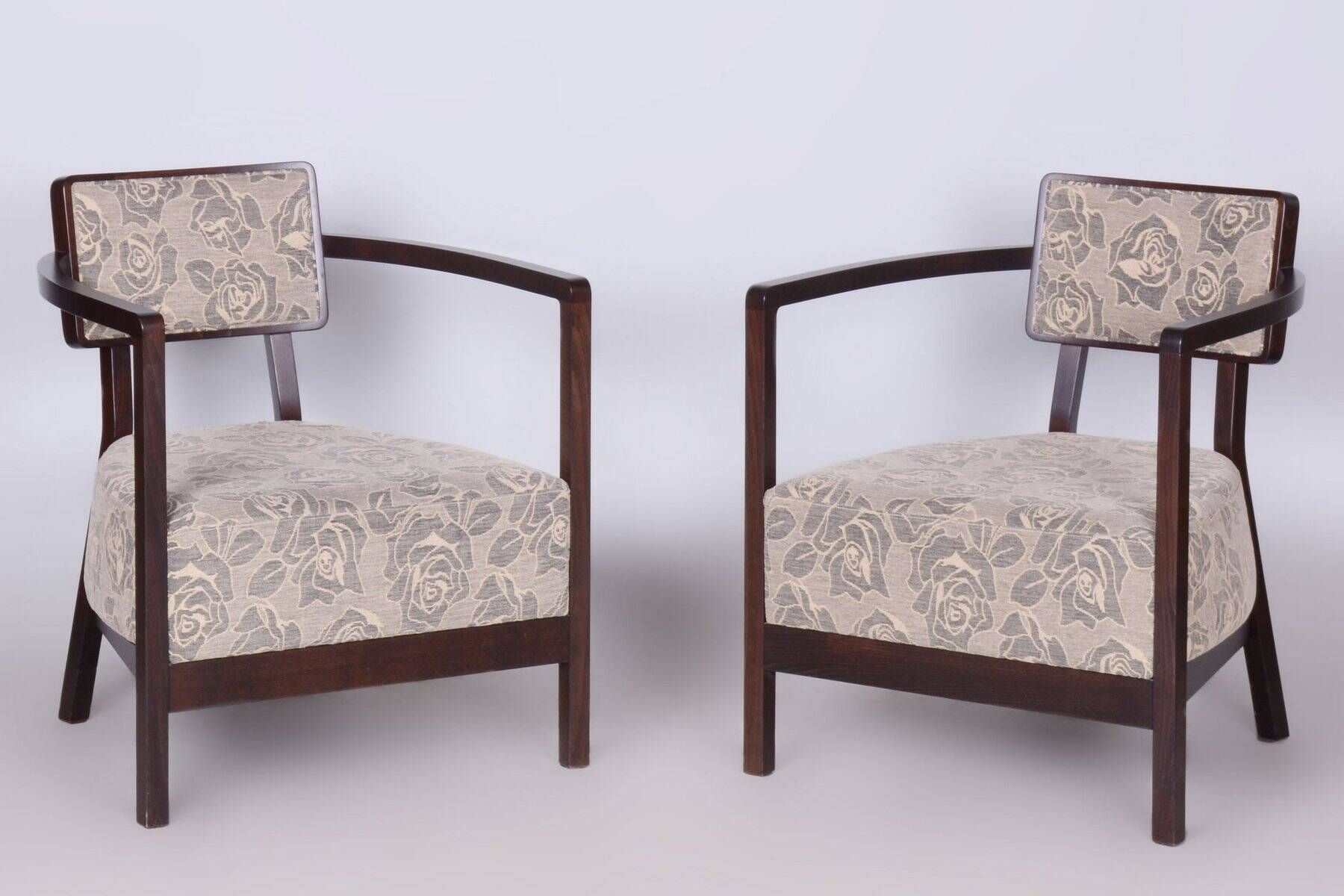Czech Art Deco Beech Armchairs by H. Kučerová-Záveská, 1980s, Set of 2