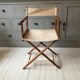 Former director's side chair in wood and canvas
