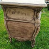 Antique Louis XVI style chest of drawers with wooden top