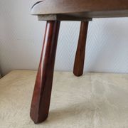Wooden stool in Scandinavian style, handcrafted, circa 1960.