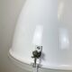 Large White Enamel Industrial Factory Lamp with Glass Cover, 1990s