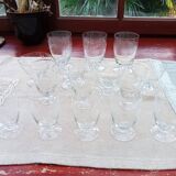 Set of 15 old glasses from the 40s