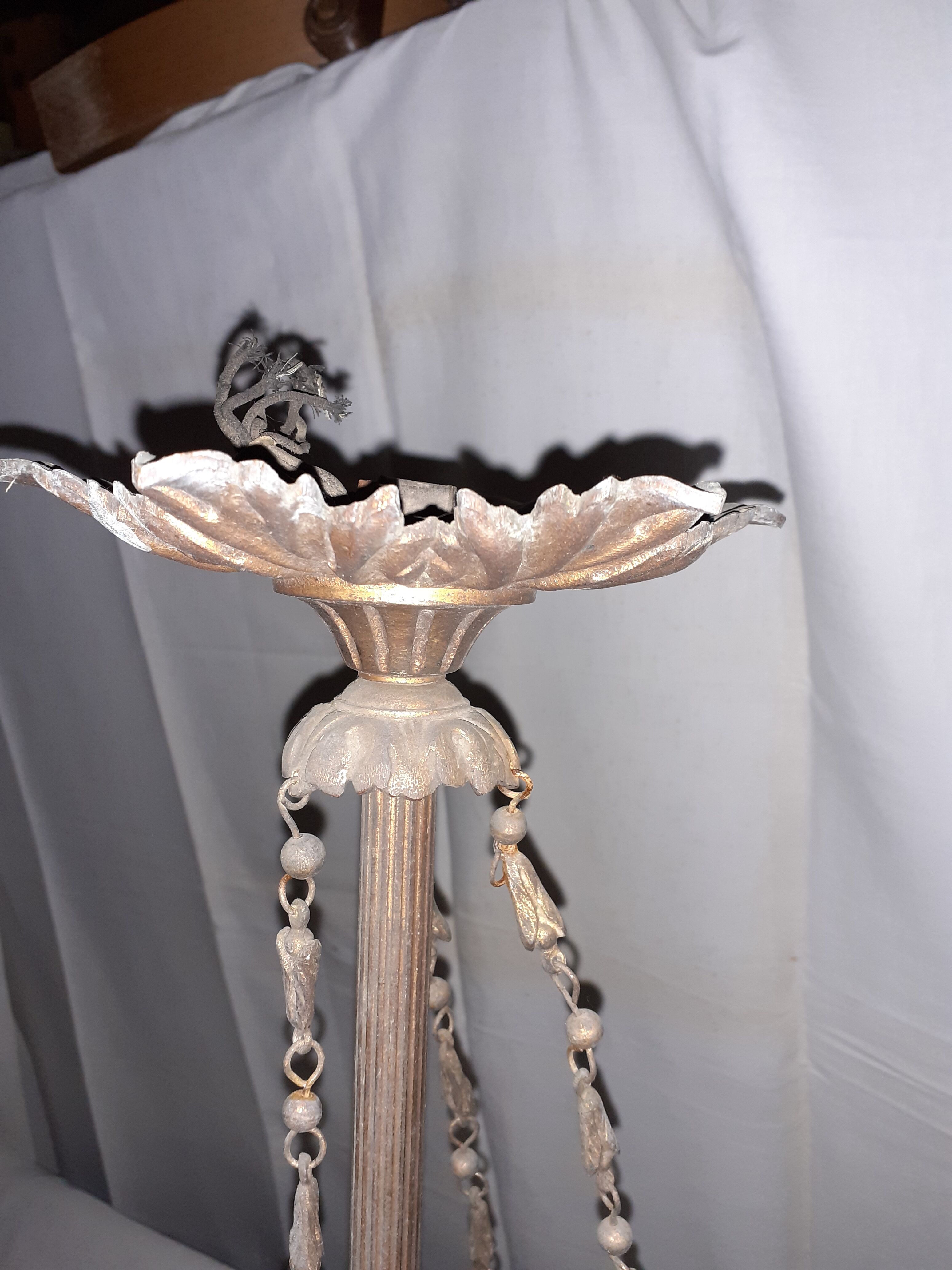 Bronze and crystal chandelier