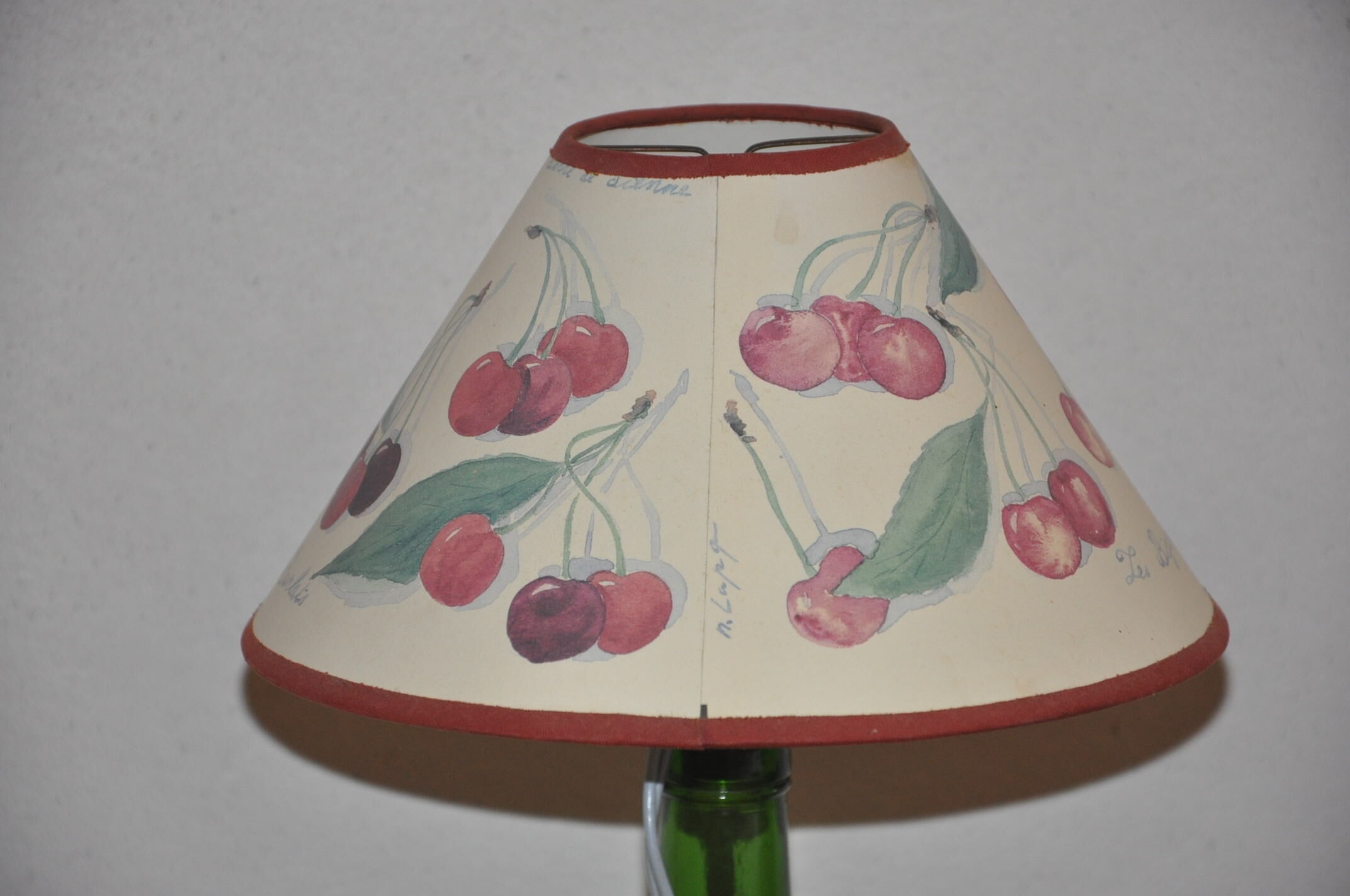 Lampe bouteille en verre vert