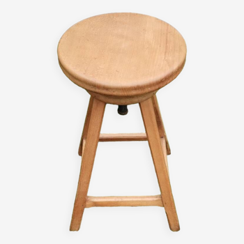 Small adjustable solid wood stool