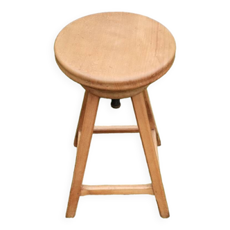 Small adjustable solid wood stool