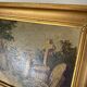 Oil on cardboard 19th century “the cross” wood and plaster frame