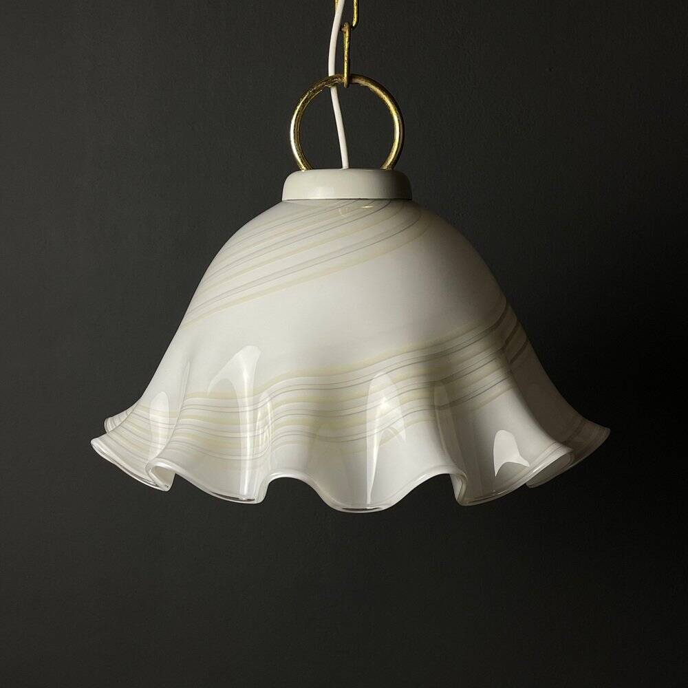 Vintage Murano Glass Suspension Lamp in the Shape of a Handkerchief, Italy, 1970s
