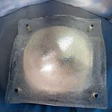 Vintage 70's wall light in white Murano glass