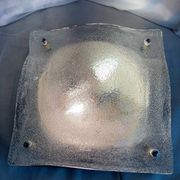 Vintage 70's wall light in white Murano glass