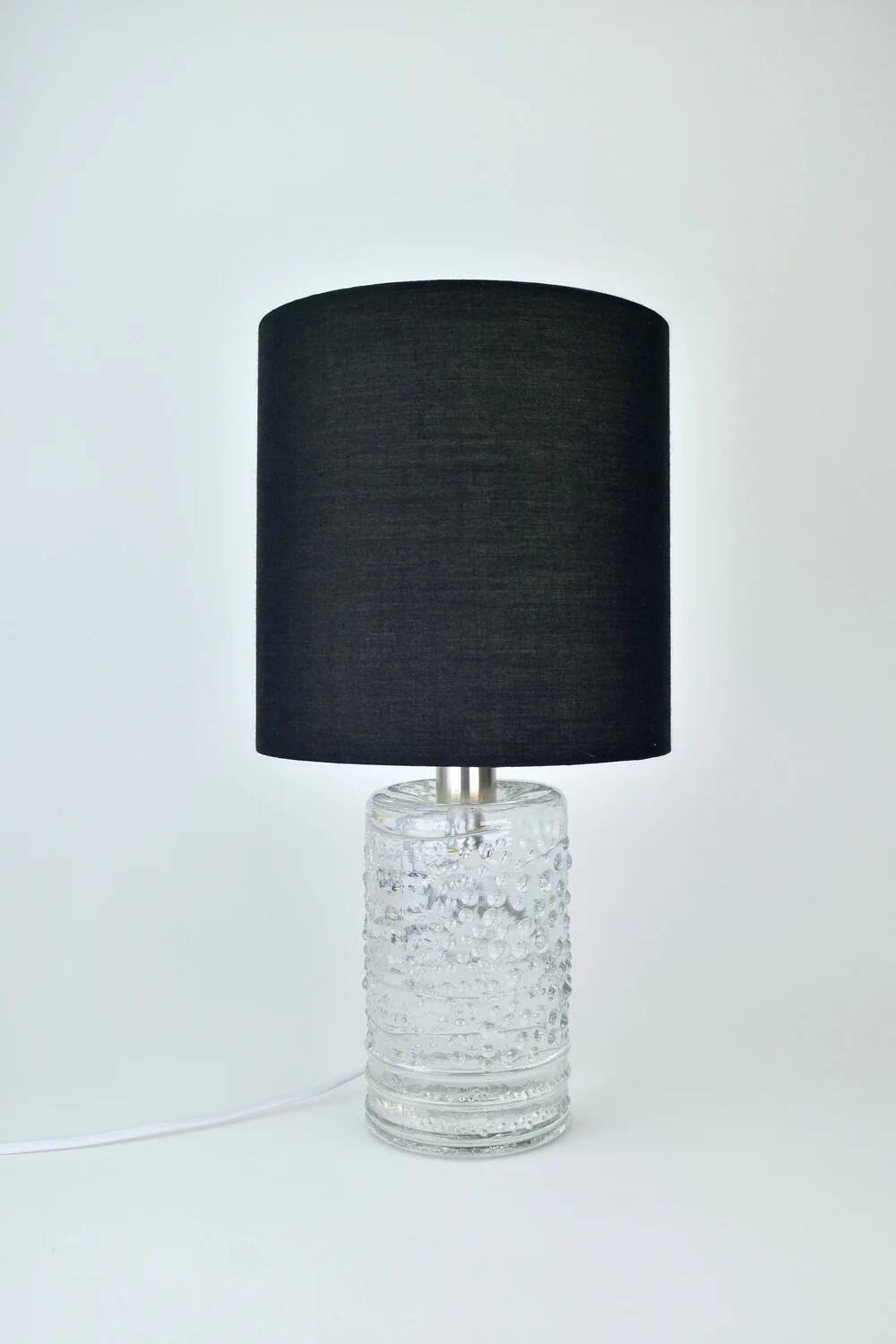 Mid-century solid crystal structured table lamp by Willem Heesen for Royal Leerdam