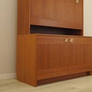 Danish Teak Shelving Unit with Bar Cabinet, 1970s