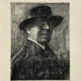 Antique Gentleman Portrait Copper etching By E.Zoir