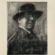 Antique Gentleman Portrait Copper etching By E.Zoir