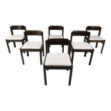 Vintage brutalist dining chairs, set of 6 - 1970s