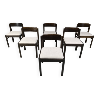 Vintage brutalist dining chairs, set of 6 - 1970s