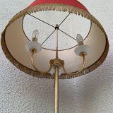 Vintage brass floor lamp in scale and opaline 1950