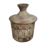 Covered ceramic pot from the atelier Dieulefit, stamped