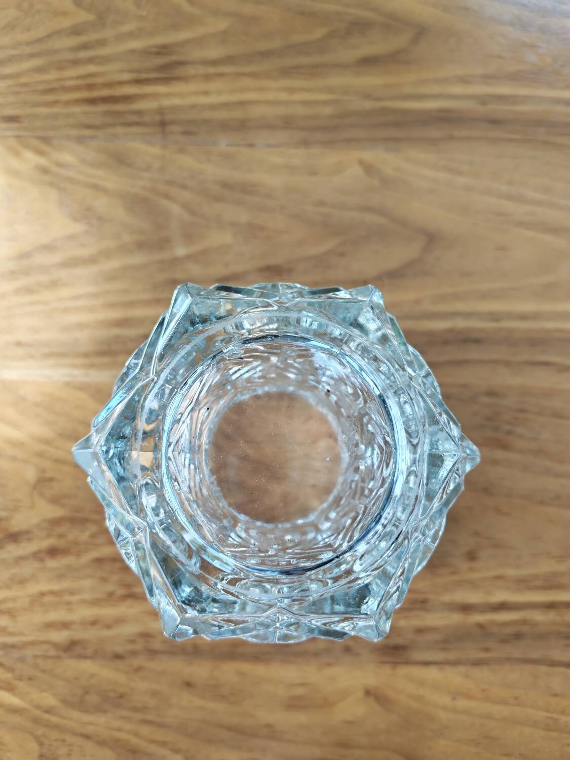 Vintage hexagonal crystal vase
