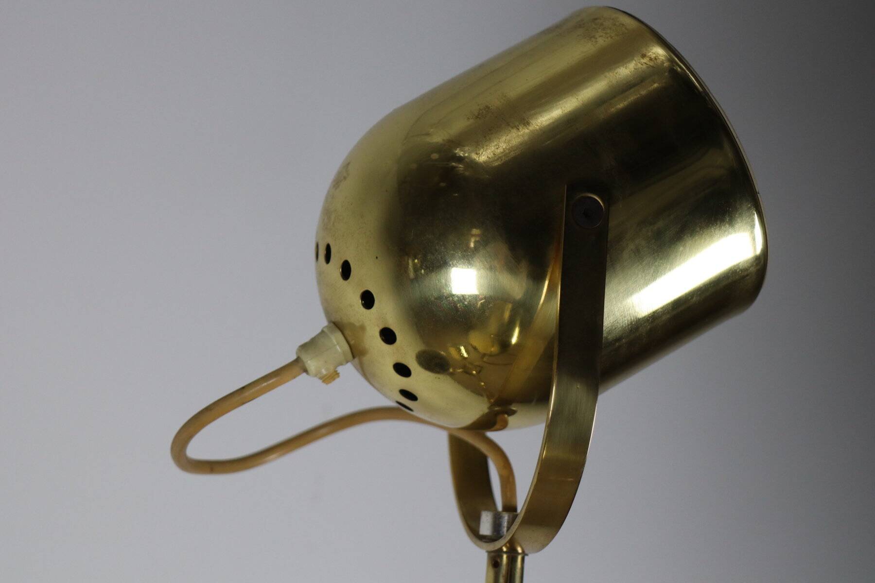 Vintage Goffredo Reggiani floor lamp in gold metal - 1970s