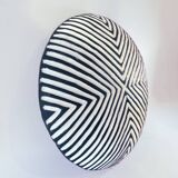 Zulu Wooden Shield | Bamiléké N1 50 cm diameter Black & White