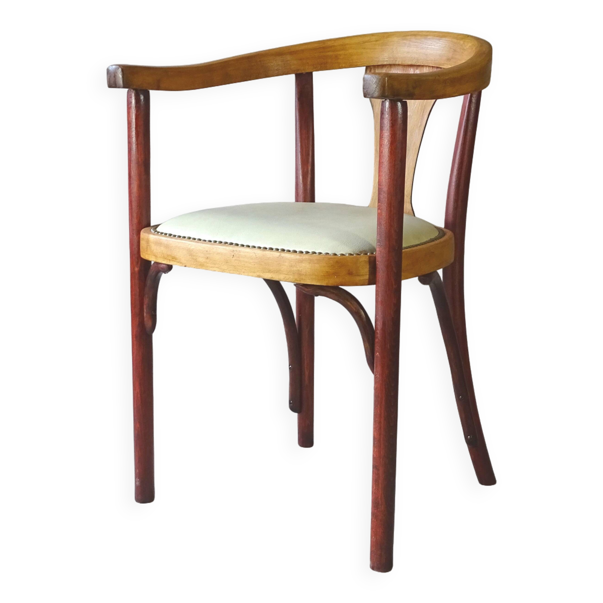 Thonet Art Deco armchair 1930, No. A 967 F, leather saddle.