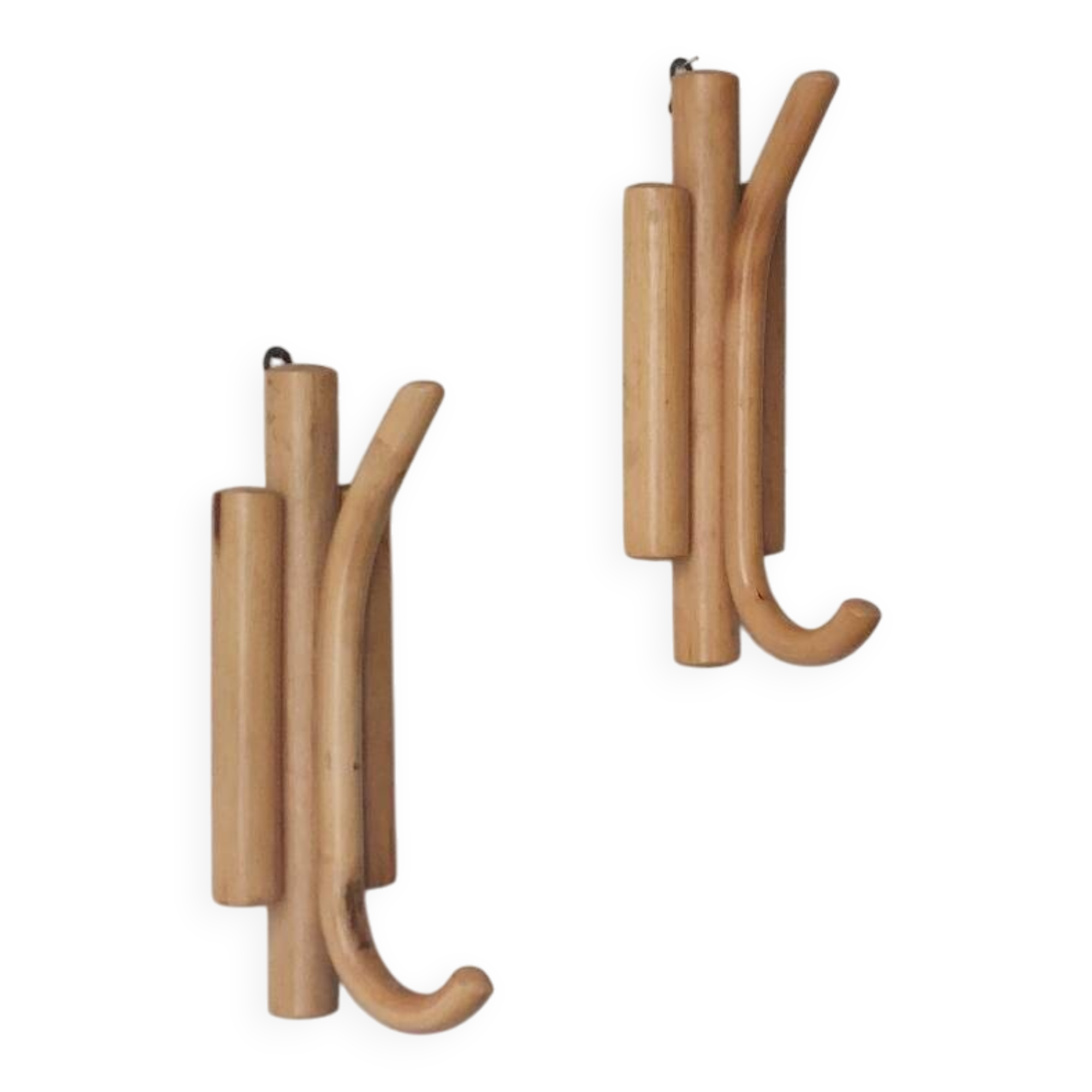 Porte-manteaux muraux vintage en bambou du milieu du siècle