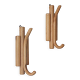 Porte-manteaux muraux vintage en bambou du milieu du siècle