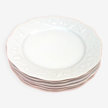 6 assiettes plates porcelaine de limoges philippe deshoulières collection california