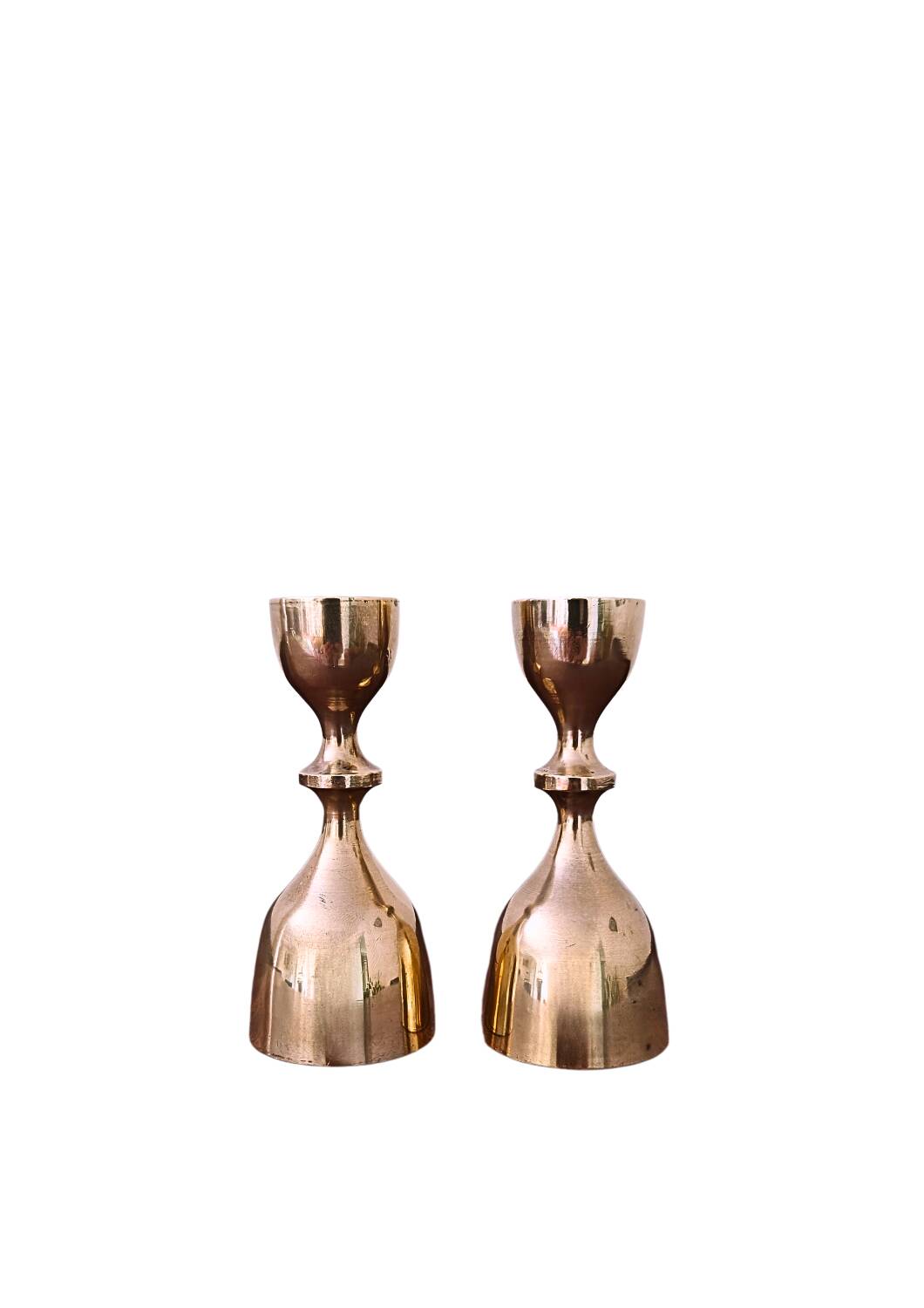 Vintage Solid Brass Candle Sticks - set of 2