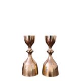 Vintage Solid Brass Candle Sticks - set of 2