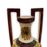 Amphora vase in quimper earthenware