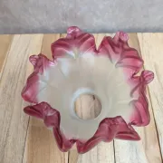 Antique tulip lampshade in satin pink glass – Art Nouveau style