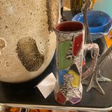 Colorful ceramic pitcher