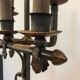 Parquet Floor Lamp in Wrought Iron and Gilded Iron, Art Deco, French Work,