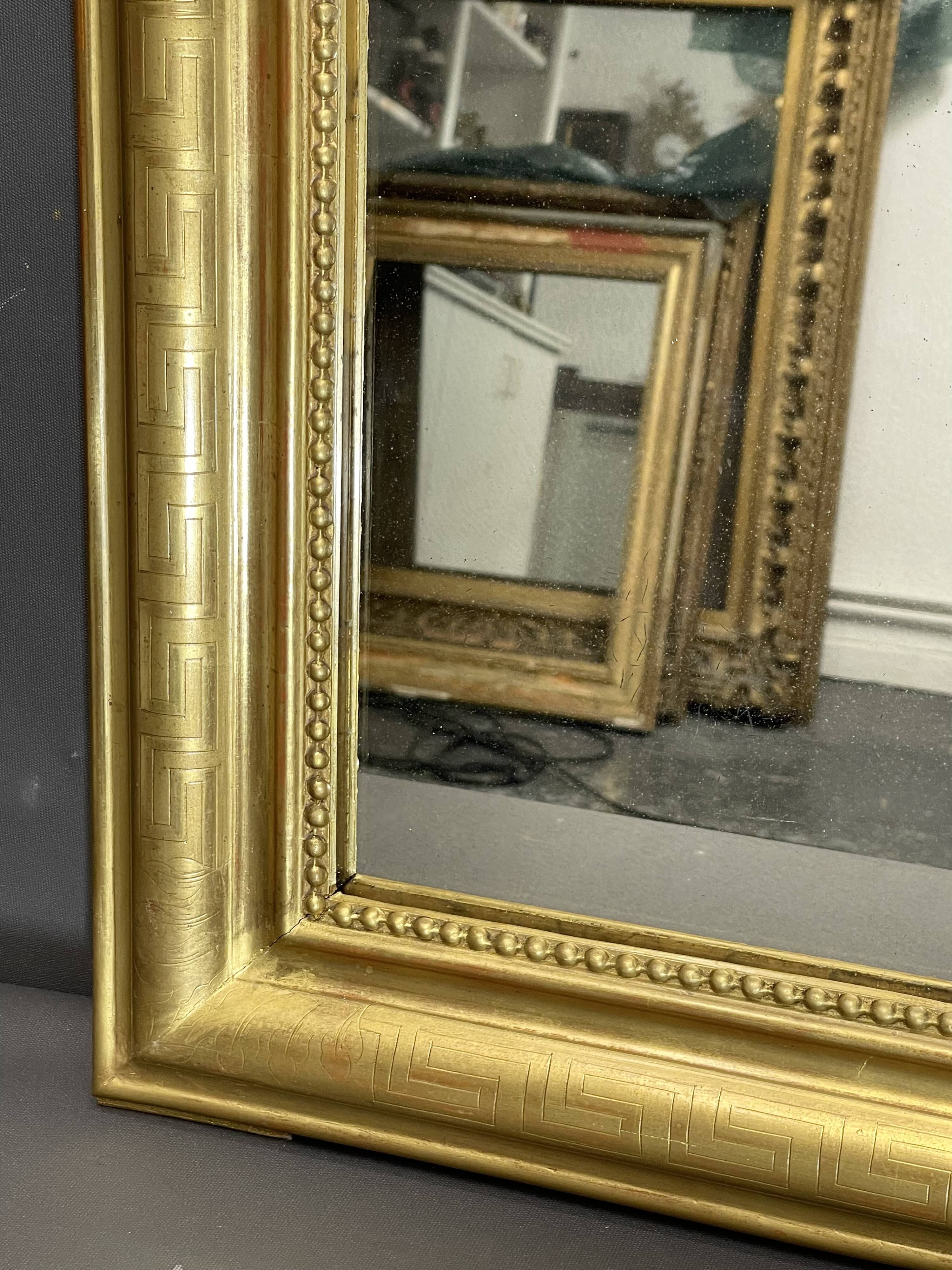 Mirror 111x80 old Louis-Philippe gilding gold leaf very good condition