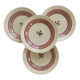 4 vintage Gien ironstone deep plates – Red floral pattern