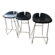 3 leather stools Fjord Moroso