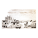 Description of a panoramic view of Mallorca. mallorca drawing. cuadro mallorca.