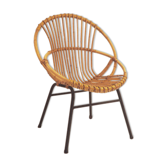 Seat rattan foot iron