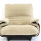 Fauteuil Marsala et son repose-pied Ligne Roset beige clair