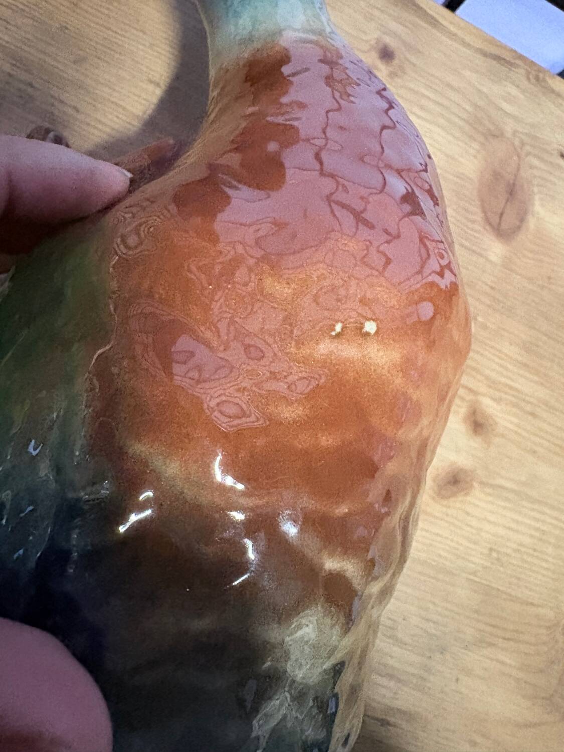 Glazed ceramic duck jug – St Clément – France