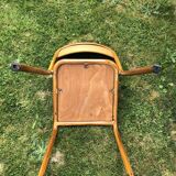 School chair brown vintage wood and metal painted wood way