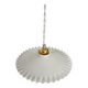 Vintage 1950s entirely white serrated opaline pendant light