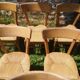 6 straw and beech bistro chairs