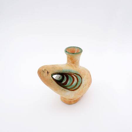 Sculptural studio ceramic Art vase by Ceramist Nikos Dazelidis, Greece 1960s