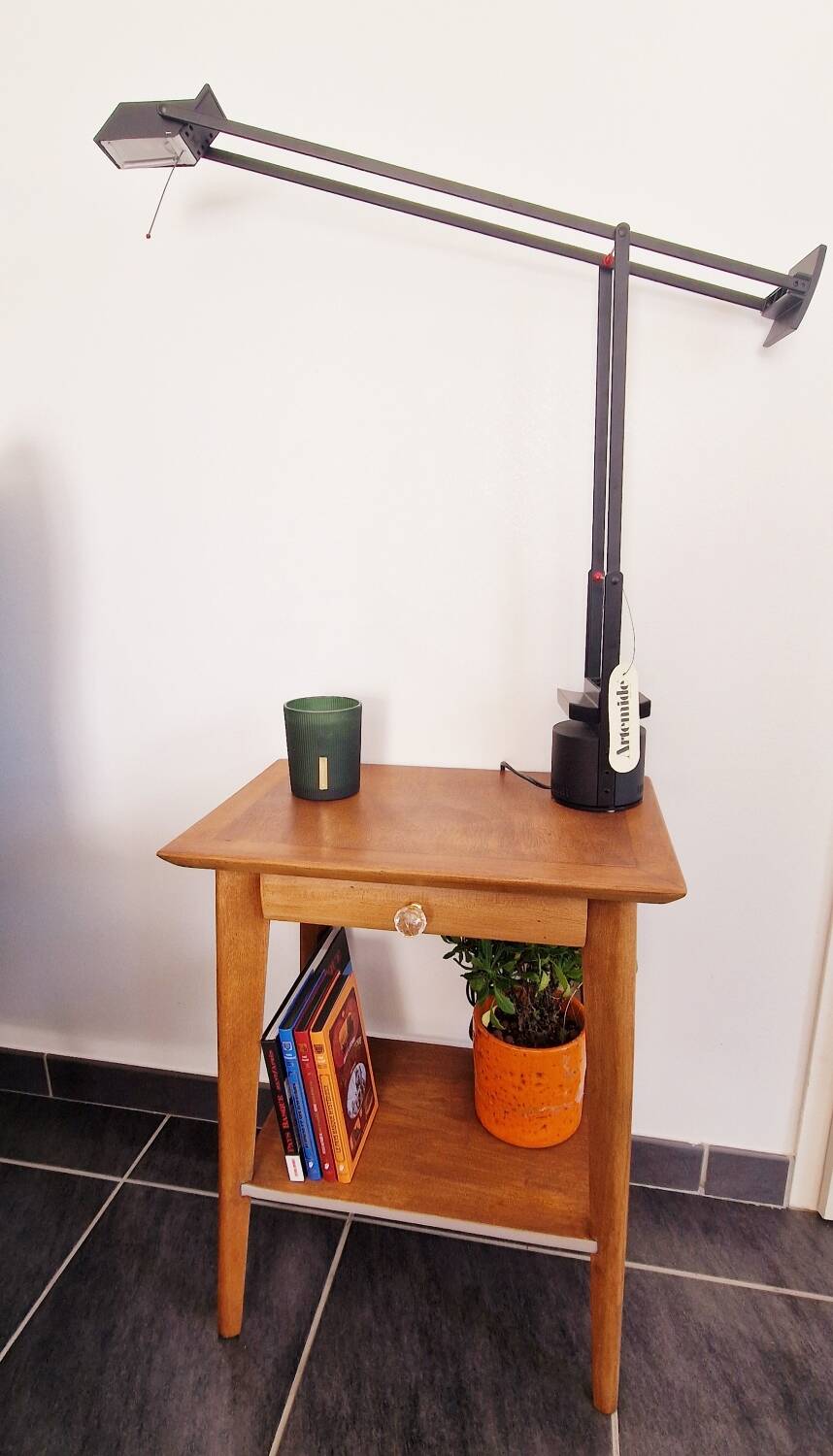 1950s side table with compass legs